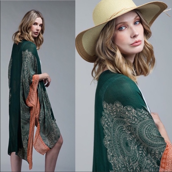 SALE🌟On trend🌟💚emerald green💚 kimono🌟 - Picture 3 of 8
